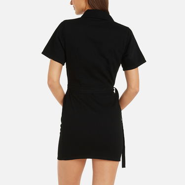 Džínsy CALVIN KLEIN Jeans Short Sleeve Cotton-Blend Wrap Dress - S Čierna | J20J2236661BY, 2