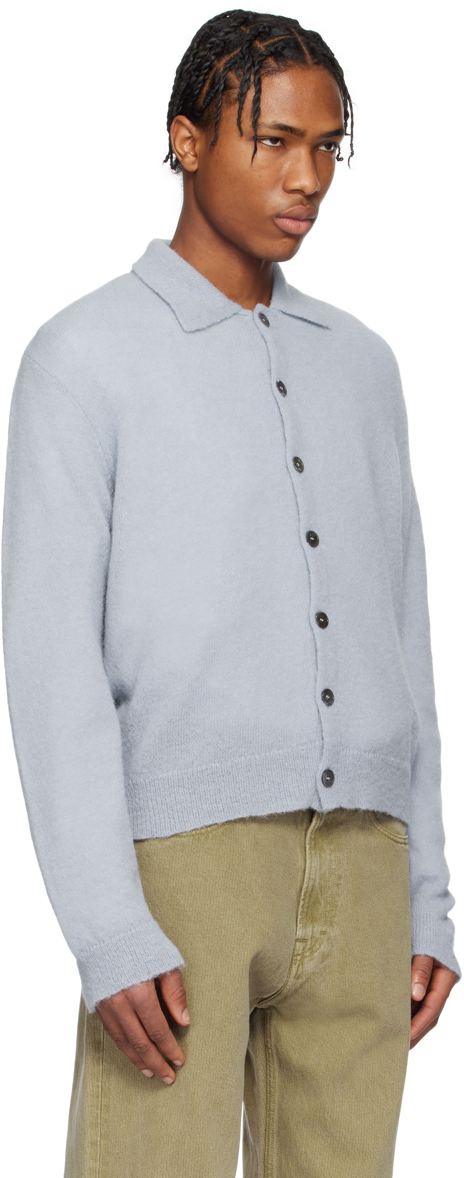 Sveter OUR LEGACY Our Legacy Evening Polo Cardigan Modrá | M2253EL, 1