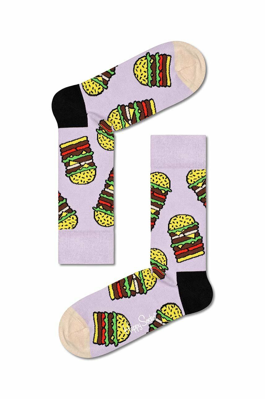 Ponožky Happy Socks Burger Fialová | BUR01.5000, 0