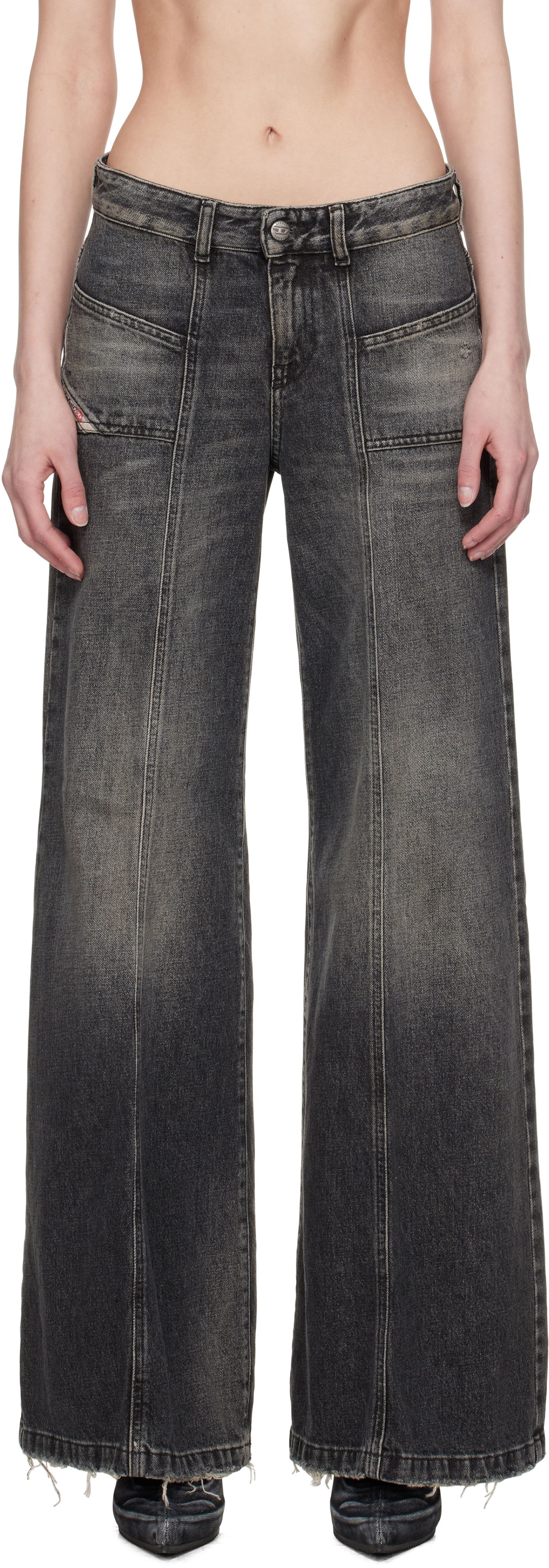 Džínsy Diesel D-Akii Wide-Leg Jeans Čierna | A12808 007Z2, 0