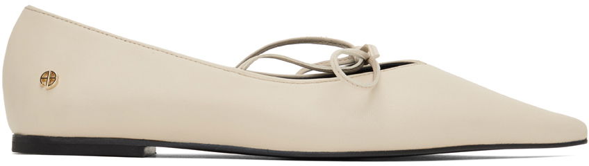 Tenisky a topánky Anine Bing Nikki Ballerina Flats with Tie Béžová | A-14-0201-150, 0