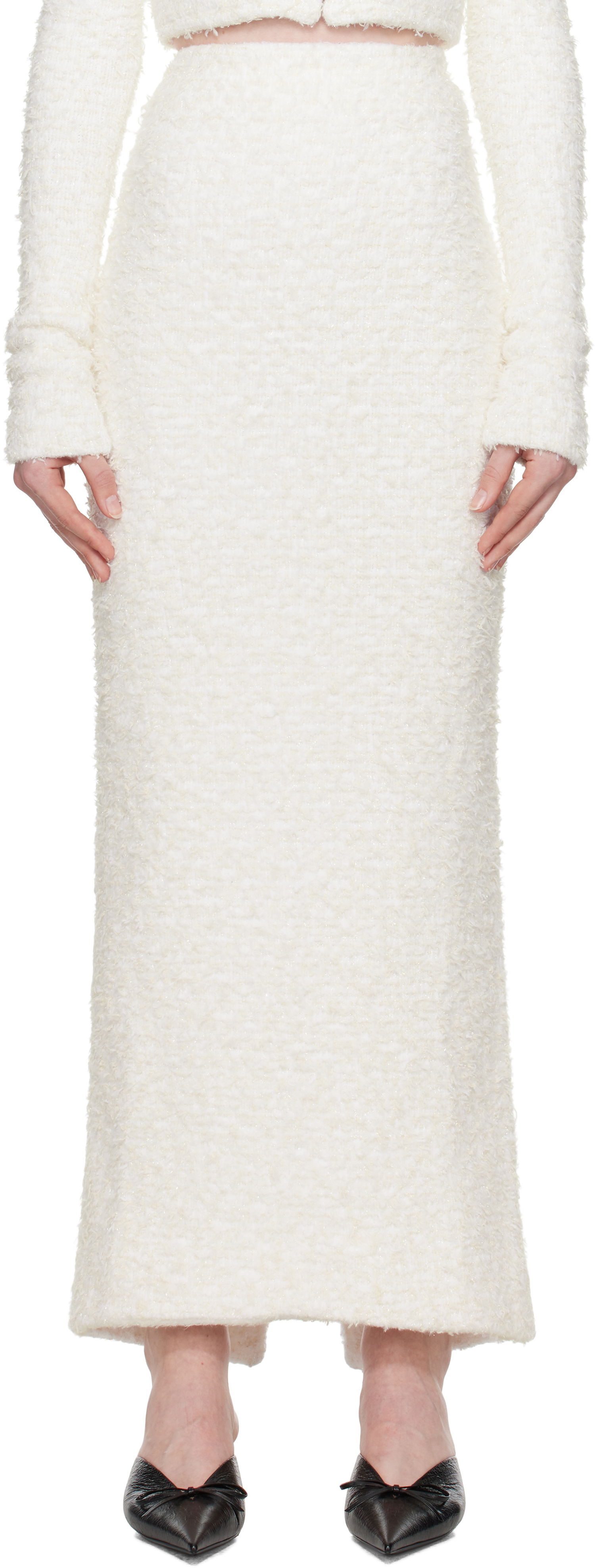Sukňa Balenciaga Balenciaga Tweed Maxi Skirt Biela | 796952 T3328, 0