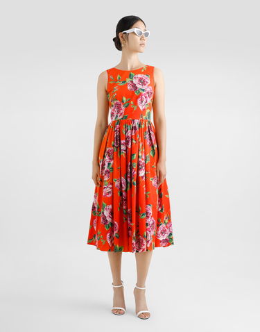 Šaty Dolce & Gabbana Dolce & Gabbana Rose Print Cotton Babydoll Dress Oranžová | F6JHVTHS5TIHO5JA, 1