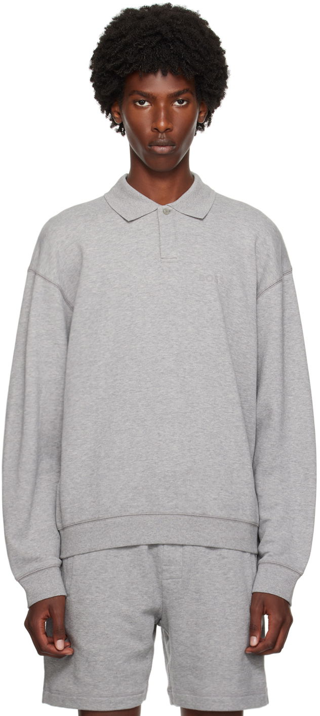 Oblečenie BOSS Gray Flocked Logo Polo Šedá | 50521869, 0