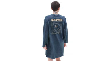 Šaty Vans Moottoo Long Sleeve Dress Modrá | VN0A7RN160Q, 4