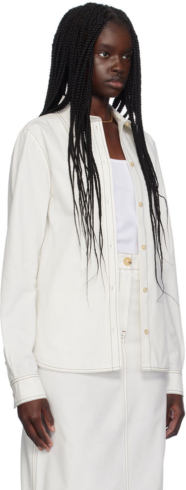 Košeľa TOTEME TOTEME Petite Tumbled Cotton Shirt Biela | 243-WRT0341-FB0104, 1