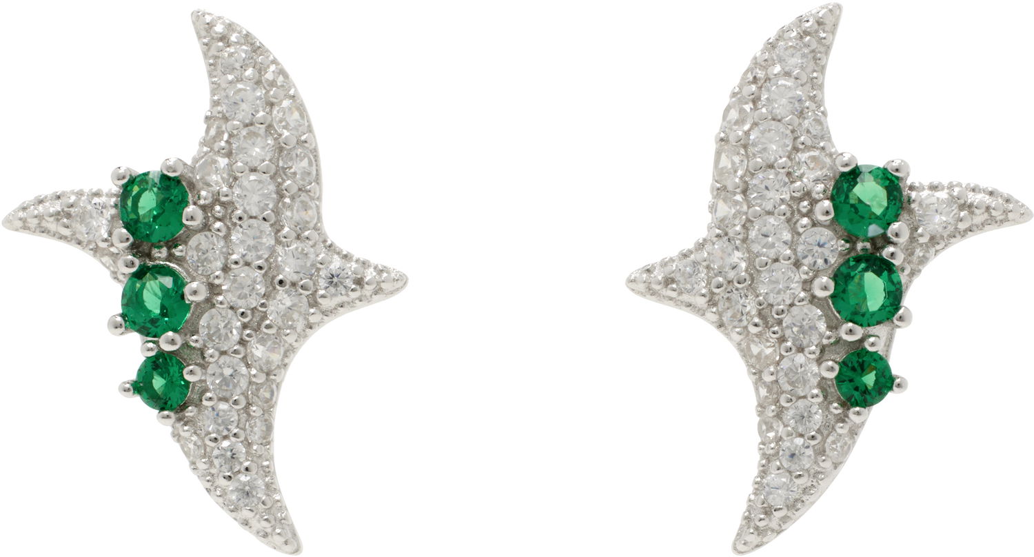 Náušnice Collina Strada Collina Strada Twister Crystal & Emerald Earrings Zelené | XX1083, 0