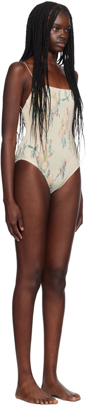 Plavky TOTEME TOTEME Smocked One-Piece Swimsuit Béžová | 243-WSW1080-FB0249, 1