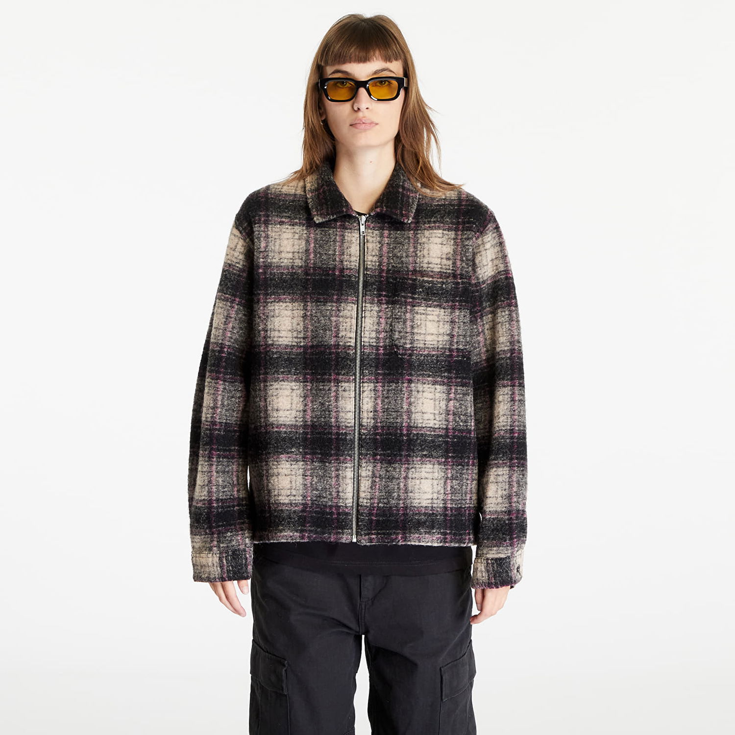 Košeľa Stüssy Stüssy Wool Plaid Zip Shirt Rôznofarebný | 1110297 lilac, 1