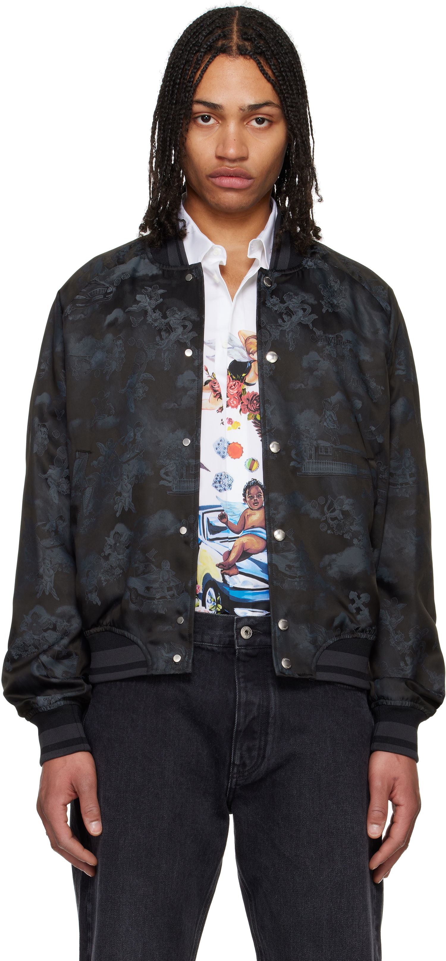 Bomber bunda Off-White Off-White Fresco Souvenir Varsity Bomber Jacket Čierna | OMEH05AS25FAB0020210, 0