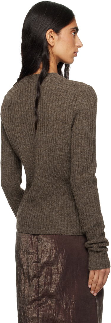 Sveter Cecilie Bahnsen Cecilie Bahnsen Blas Ribbed Knit Crewneck Sweater Hnedá | 3.25KNI51008, 2
