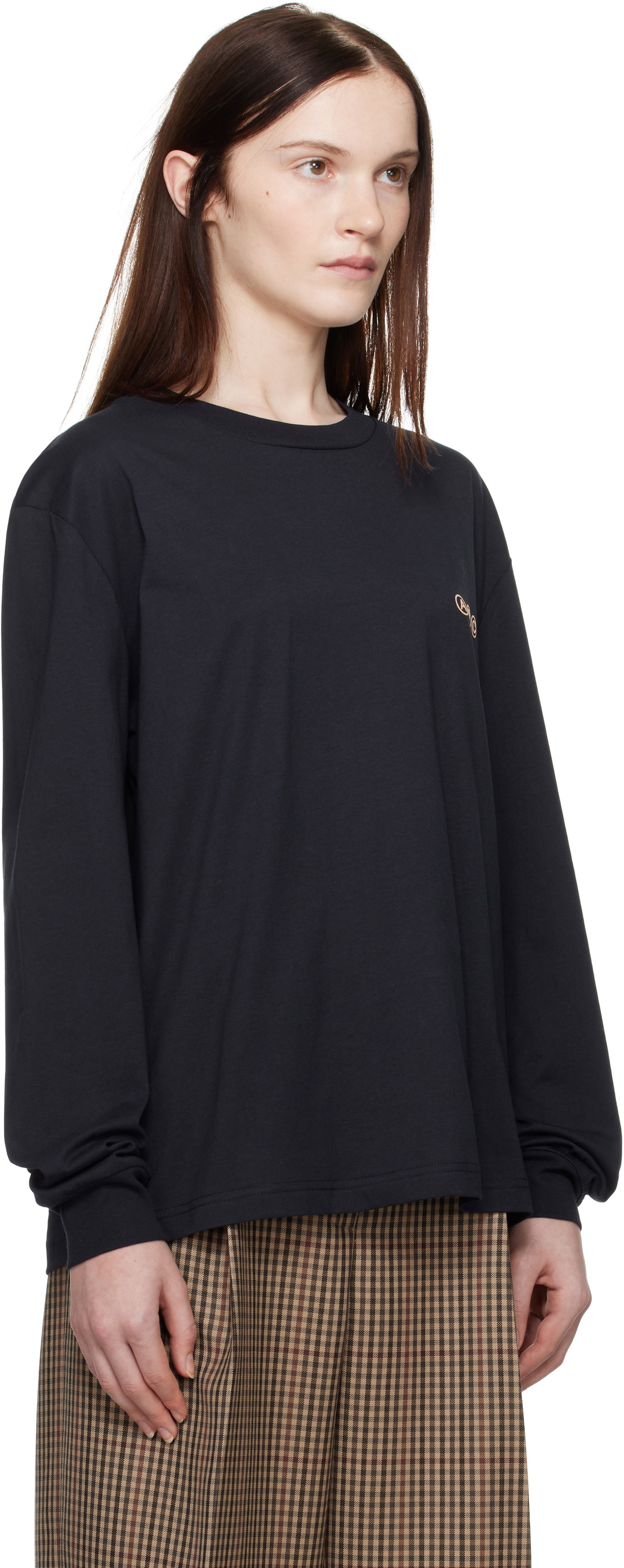 Tričko A.P.C. Long Sleeve Adresse T-Shirt Navy | COHBM-M26438, 1