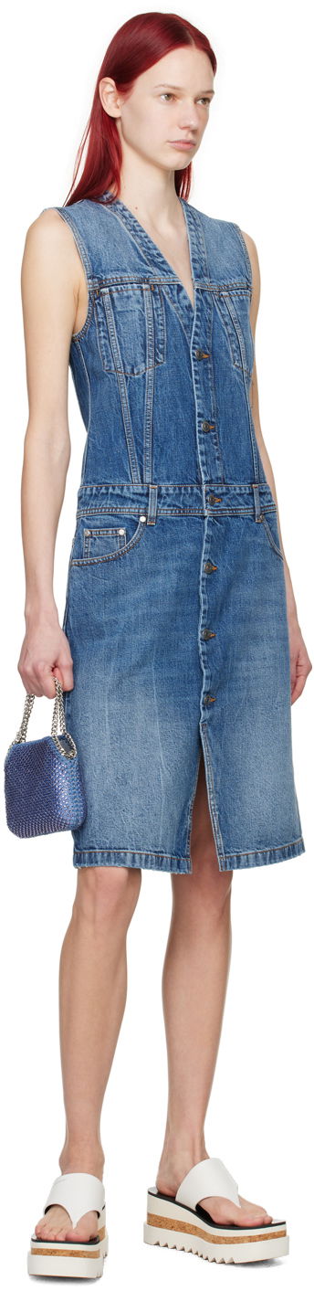 Paneled Denim Midi Dress