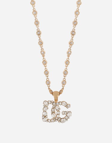 Náhrdelník Dolce & Gabbana Necklace With Rhinestone Dg Logo Metalická | WNQ6L6W1111ZOO00, 2