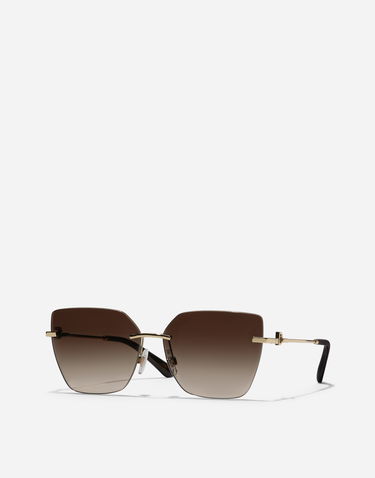 Slnečné okuliare Dolce & Gabbana Dolce & Gabbana Dg Flip New Arrivals Rimless Gradient Geometric Gold-Tone Sunglasses Hnedá | VG2321VM2139V000, 1