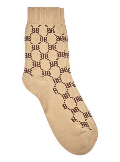 Ponožky Gucci Balenciaga x The Hacker Project Hacker BB Tennis Socks Beige Béžová | 6815224B5B02064