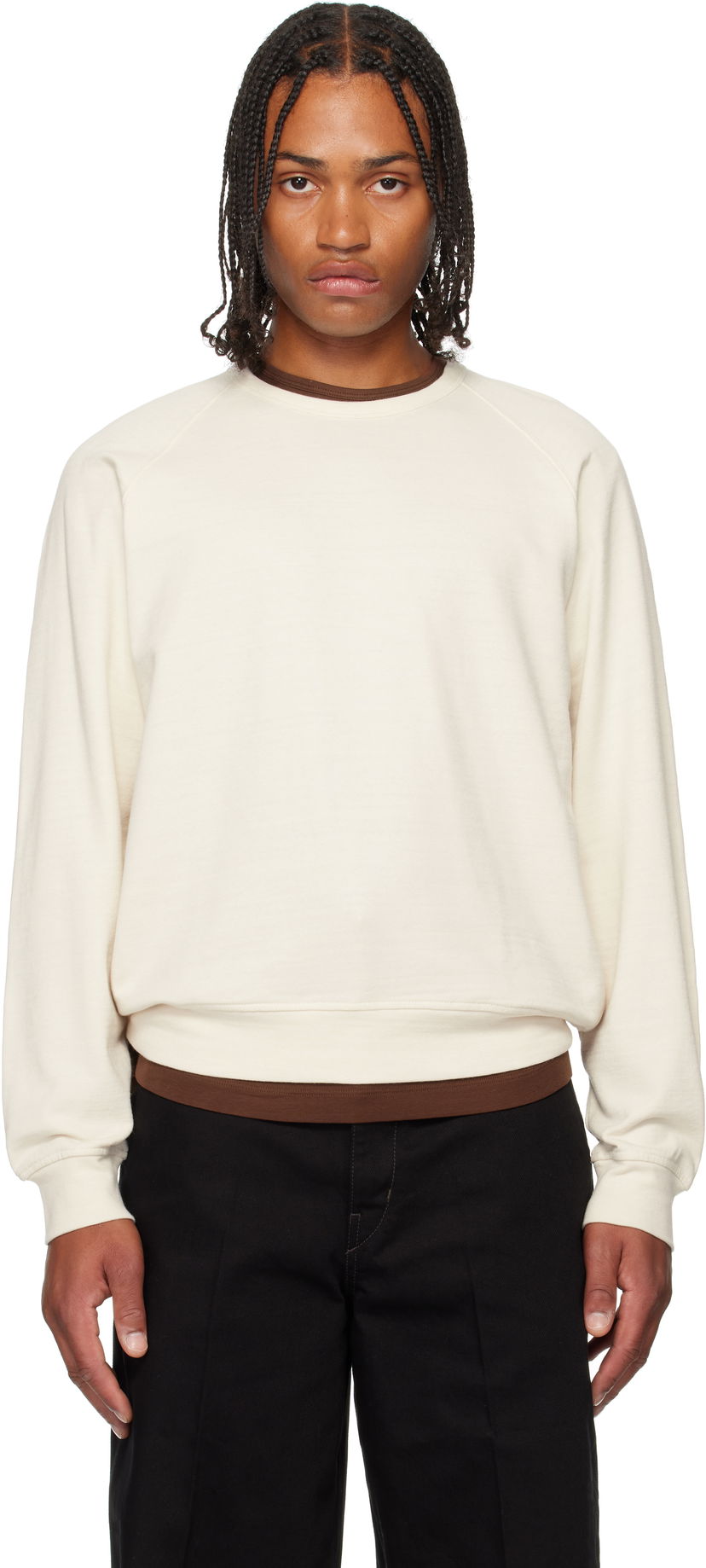 Mikina LEMAIRE LEMAIRE Crew Neck Sweatshirt Biela | TO1454 LJ1042