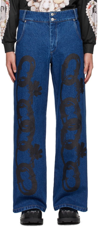 Džínsy Chopova Lowena Chain Printed Denim Jeans Modrá | 4071, 0