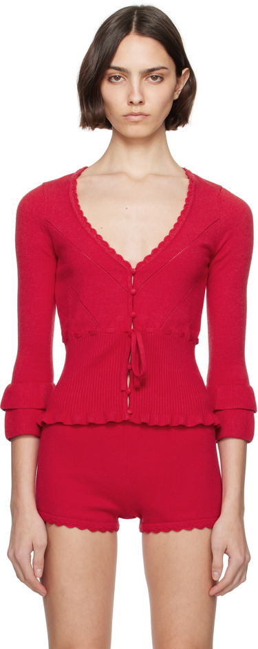 Sveter GUIZIO Guizio Mathilde Knitted Cardigan Červená | S25111S052, 0