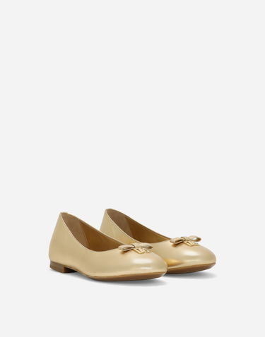 Tenisky a topánky Dolce & Gabbana Dolce & Gabbana Foiled Nappa Leather Ballet Flats Metalická | D11141AJ13387601, 2