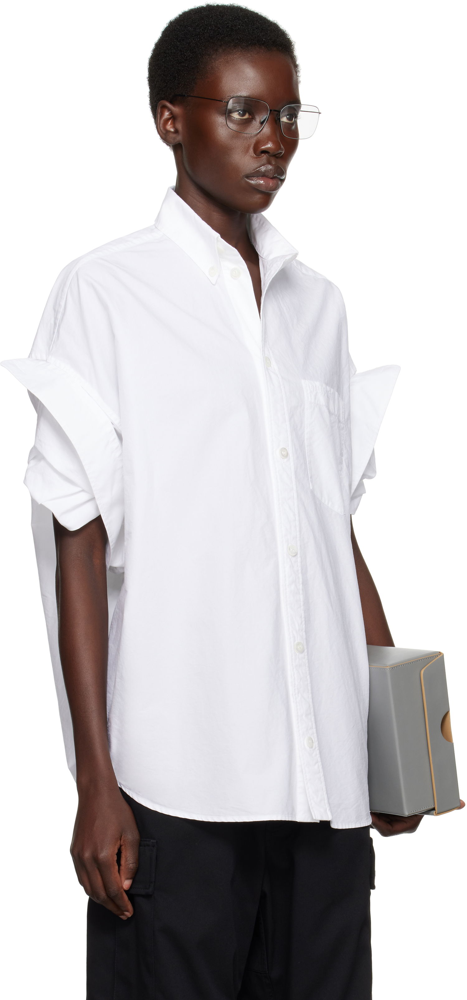 Košeľa Balenciaga Balenciaga Tucked Sleeve Shirt Biela | 834033TNM60, 1