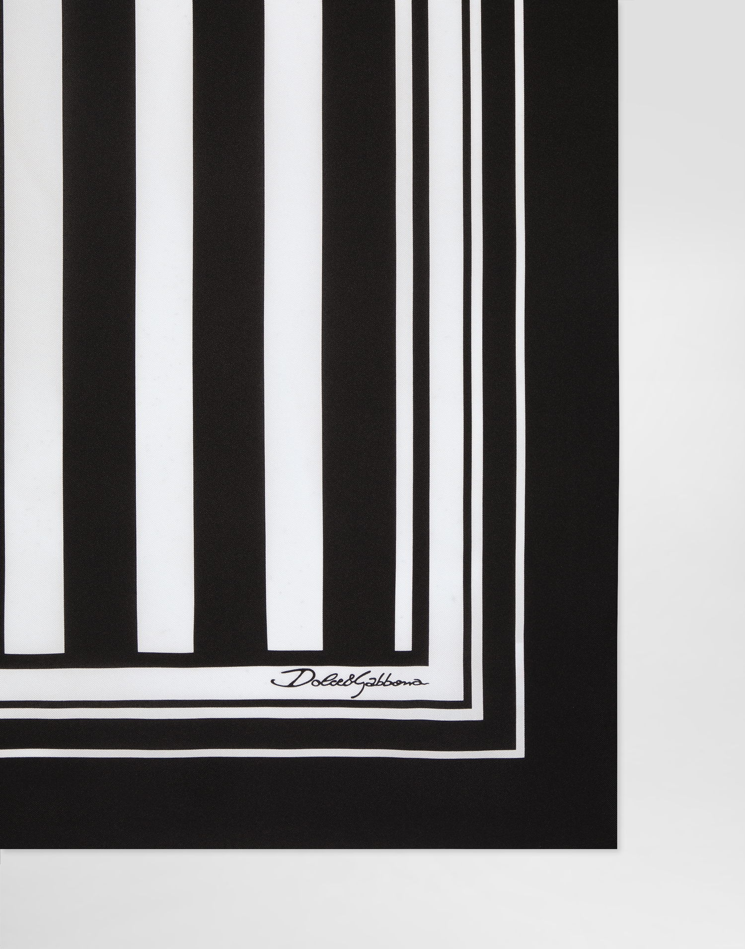 Šál Dolce & Gabbana Dolce & Gabbana Striped Silk Twill Foulard, 90 x 90 Čierna | GQ260EG0WUEHN8DA, 1