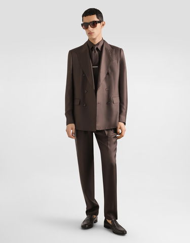 Nohavice Dolce & Gabbana Dolce & Gabbana Silk Twill Jogging Trousers Hnedá | GP12QTFU10SM1213, 1