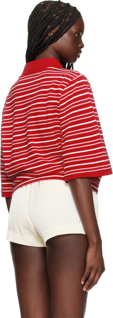 Polo tričko Martine Rose Martine Rose Shrunken Striped Polo Červená | 659JE02104O, 2