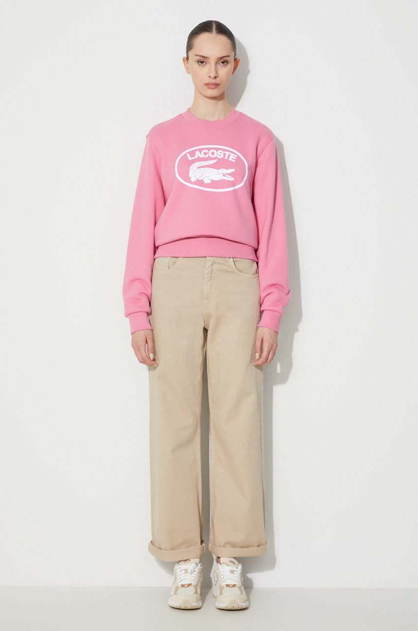 Mikina Lacoste Sweatshirt With Print Ružová | SF0342, 1