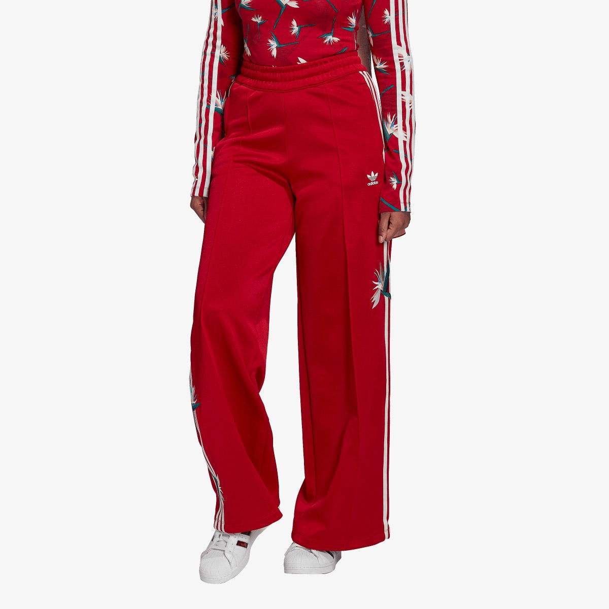 Tepláky adidas Originals Wide Leg Track Pants Červená | HK5215, 0