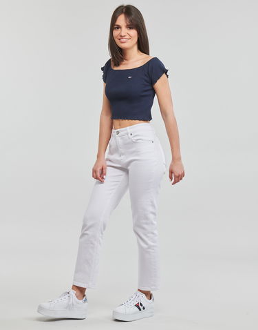 Crop Top Tommy Hilfiger CROP RIB OFF SHOULDER TOP Navy | DW0DW12599C87, 3