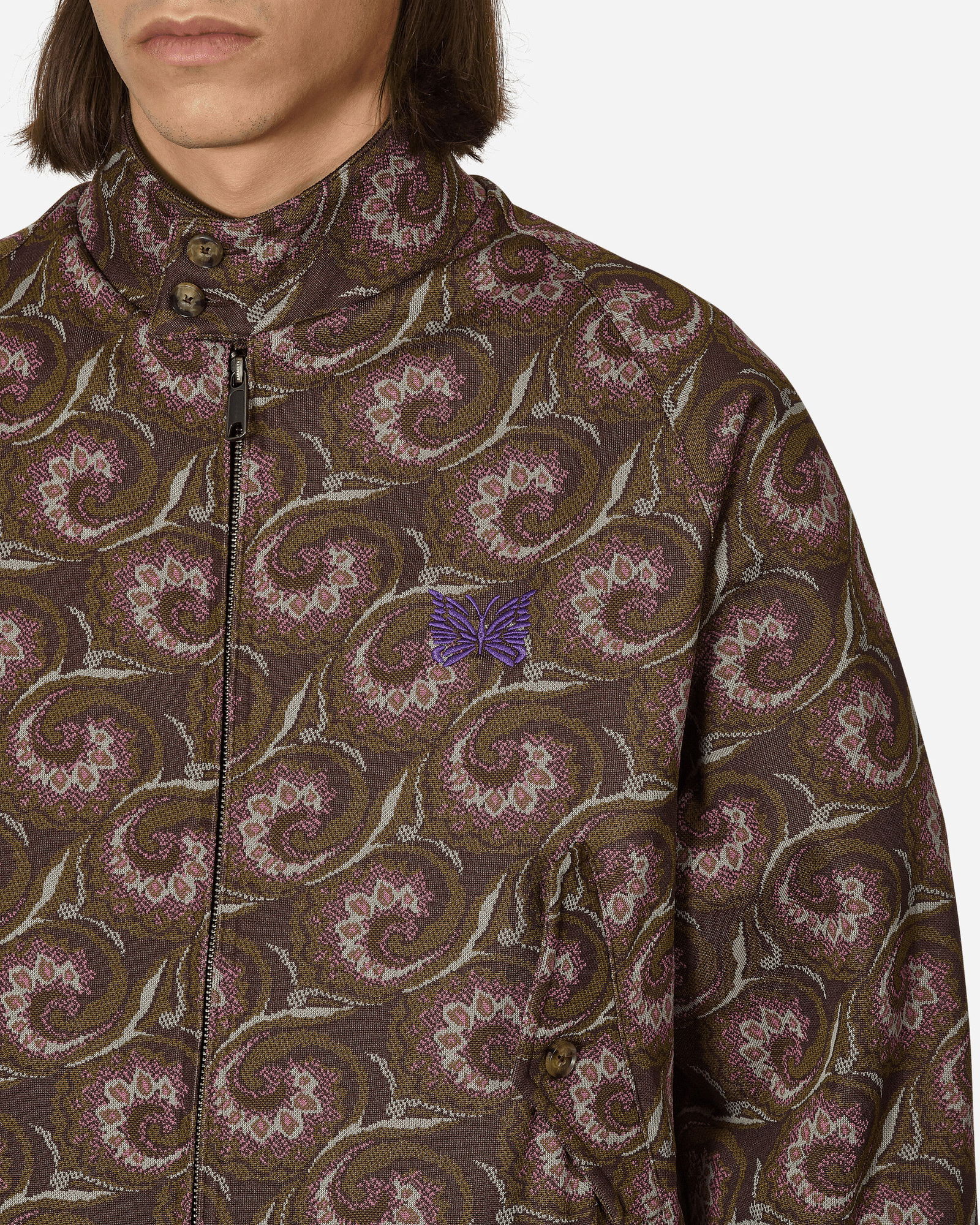 Brown Jacquard G9 Zip-Up Jacket