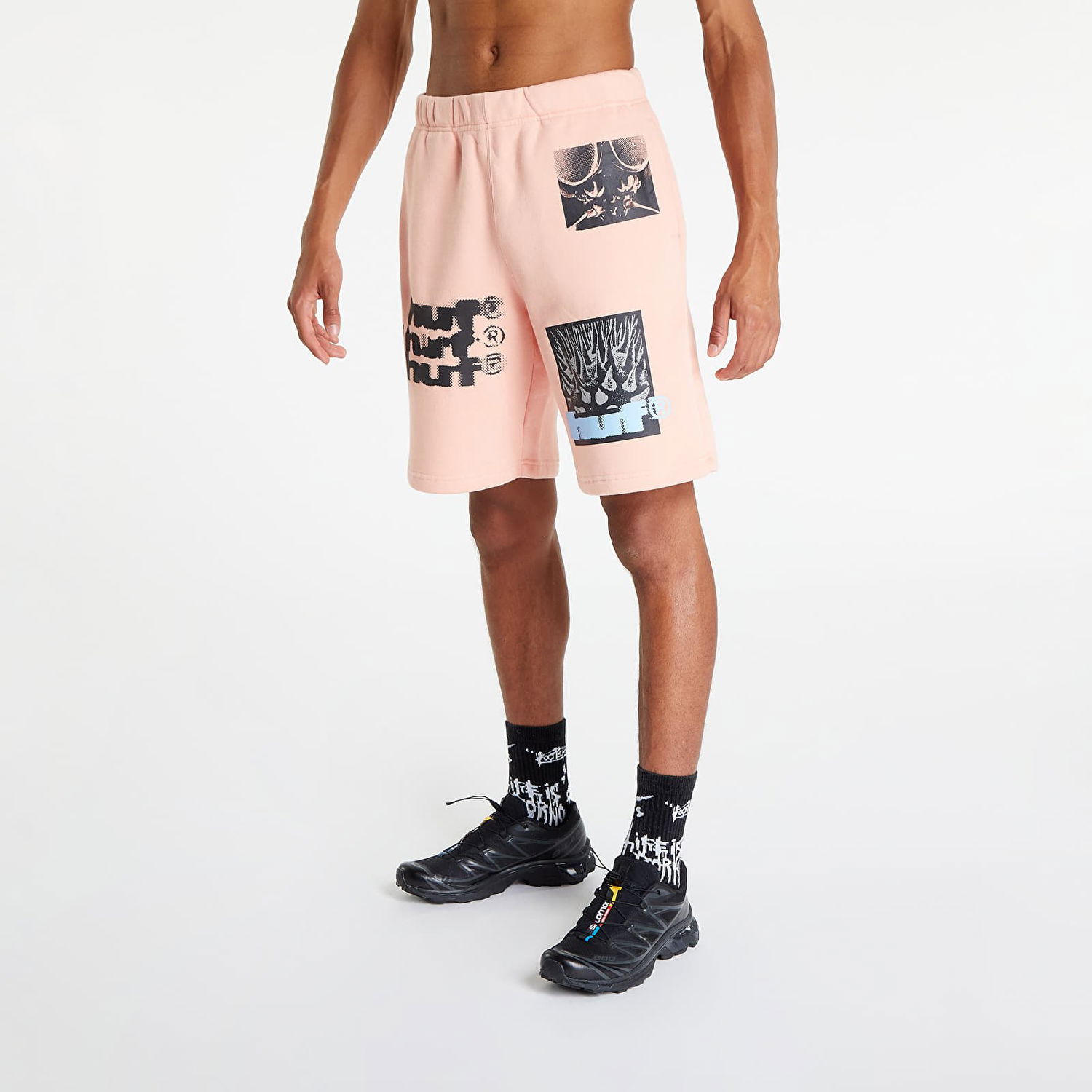 Šortky HUF Virus Fleece Short Ružová | PT00220 coral pink, 0