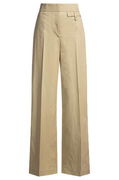 High-Waisted Regular-Fit Stretch Cotton Trousers