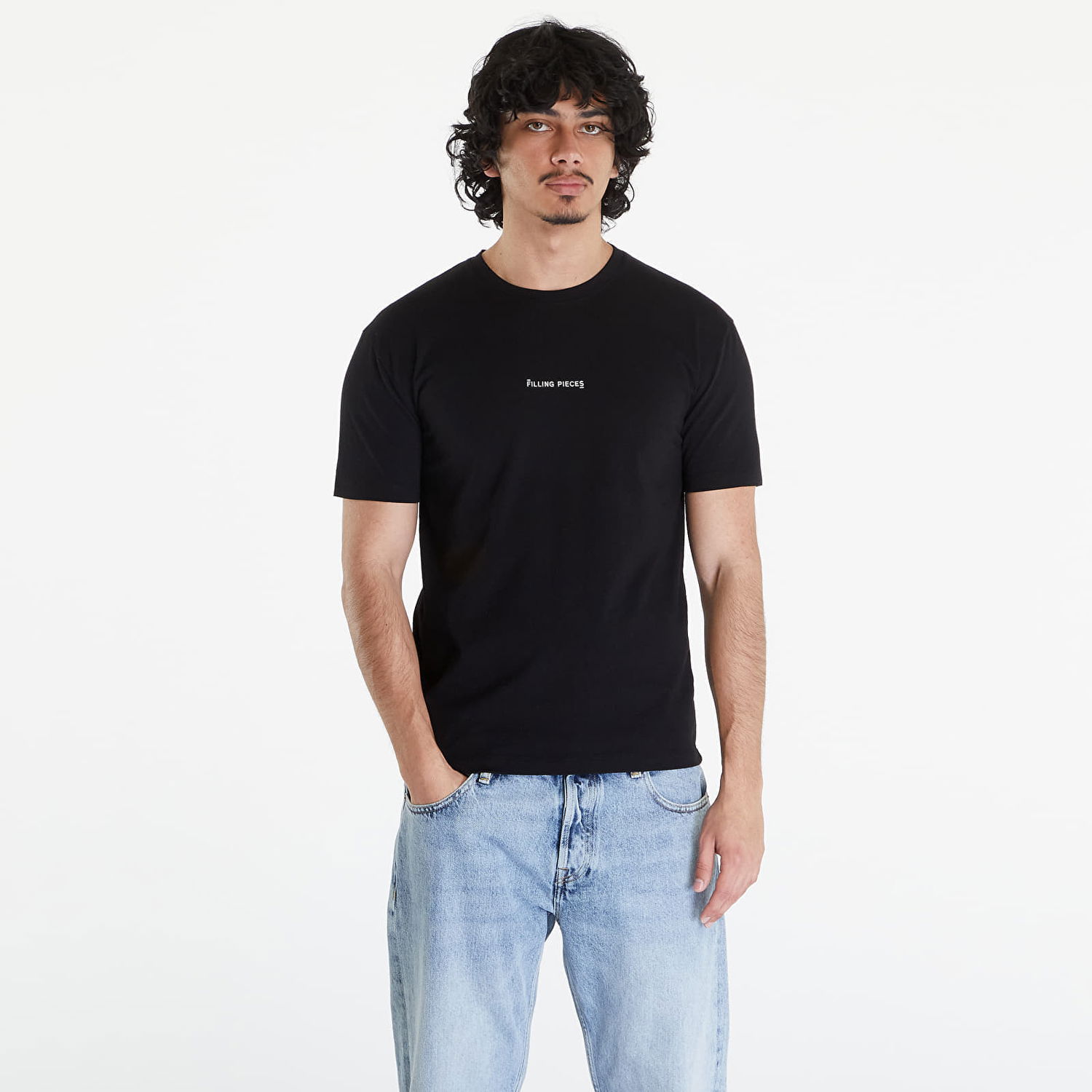 Tričko Filling Pieces Slim T-Shirt UNISEX Black Modrá | 74434001861, 0
