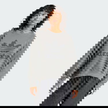 Mikina adidas Originals Washed Trefoil Sweatshirt Šedá | IN2270, 1