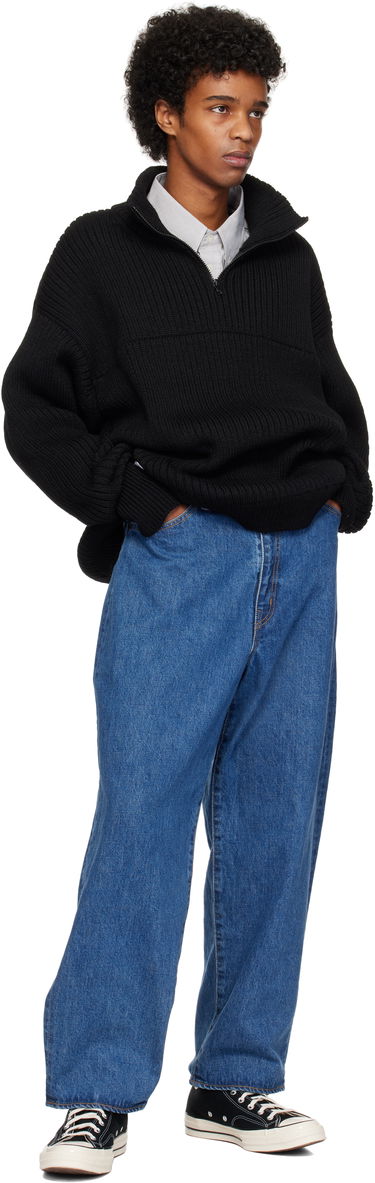 Sveter WTAPS WTAPS Sub Knit Quarter-Zip Sweater Čierna | 242MADT-KNM03, 3