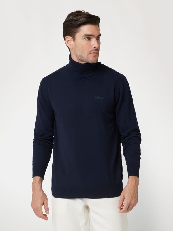 Wool Blend Turtleneck Sweater