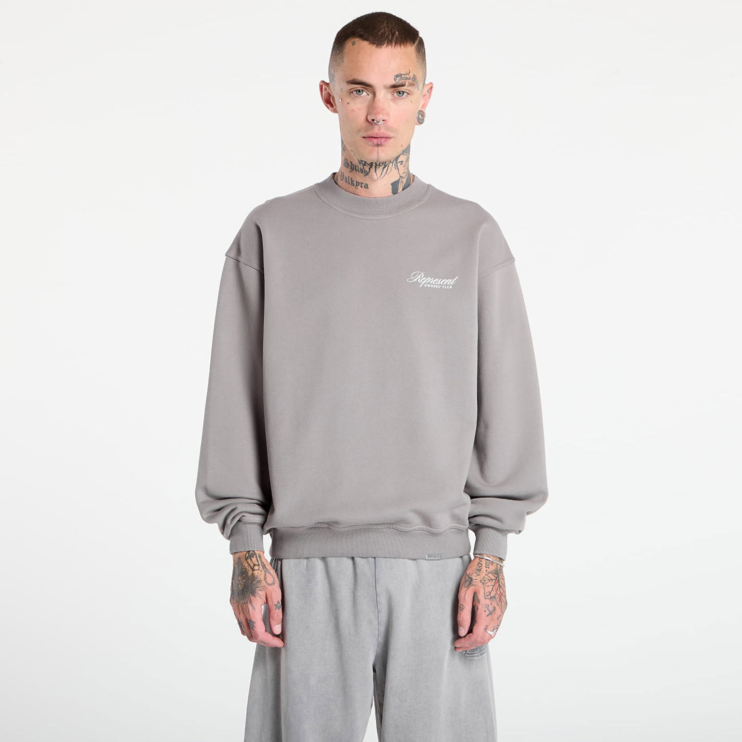 Sveter Represent Clo REPRESENT Owners Club Script Sweater Šedá | OCM100007-46, 0
