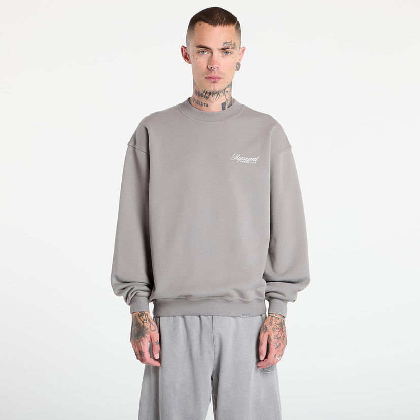 Sveter Represent Clo REPRESENT Owners Club Script Sweater Šedá | OCM100007-46