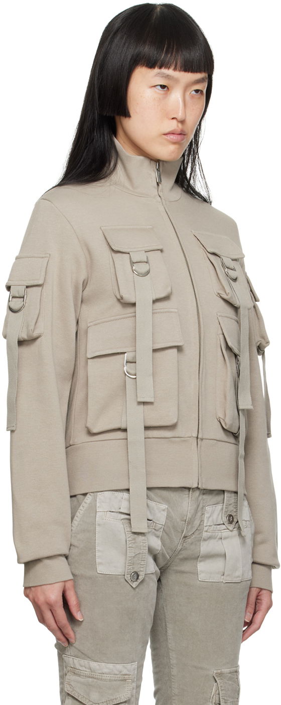 Mikina Blumarine Cargo Pocket Sweatshirt Béžová | A344F002A, 1