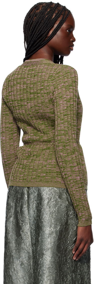Sveter Dries Van Noten Dries Van Noten Rib-Knit Tie Cardigan Zelené | 251-011229-1716, 2