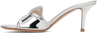 Tenisky a topánky Gianvito Rossi Lucrezia 70 Metallic Leather Heeled Sandals Metalická | G15070.70RIC.MET, 2