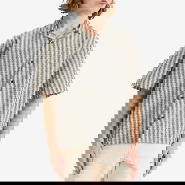 Košeľa EDWIN Saga Striped Short Sleeve Shirt Béžová | I035018-0D267, 2