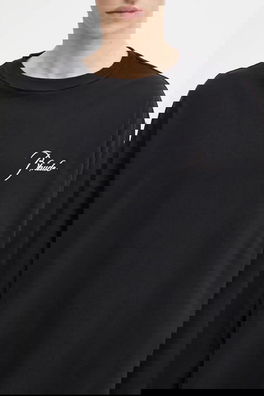 Tričko Rhude Classique reverse Cotton Long-Sleeve T-Shirt Čierna | RHFW25TT10012, 3