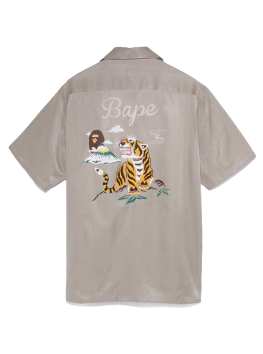 Tričko BAPE Japan Culture Open Collor Shirt Šedá | 1I80-132-001