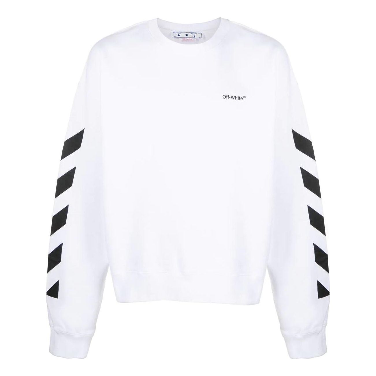 Mikina Off-White Off-White Side Stripe Long Sleeve Sweatshirt Biela | OMBA058C99FLE0010110, 0