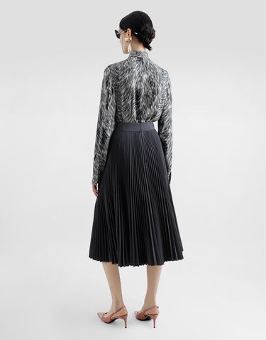 Sukňa Dolce & Gabbana Dolce & Gabbana Pleated Woolen Calf-Length Circle Skirt Čierna | F4C1HTFUZDQS8290, 2