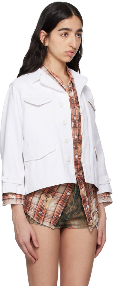 Bunda R13 R13 Boxy Army Denim Jacket Biela | R13WR396-R522B, 1