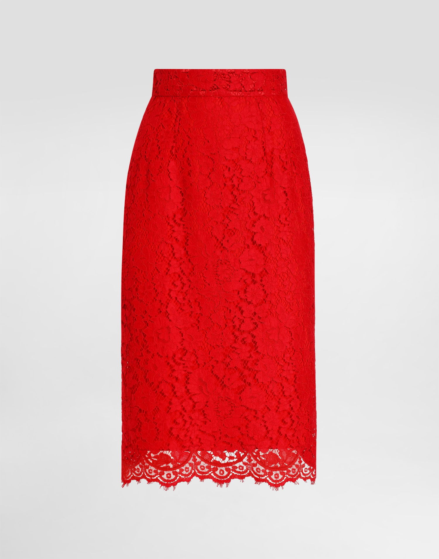 Sukňa Dolce & Gabbana Lace Midi Pencil Skirt Červená | F4C2MTHLMIIR0026, 0